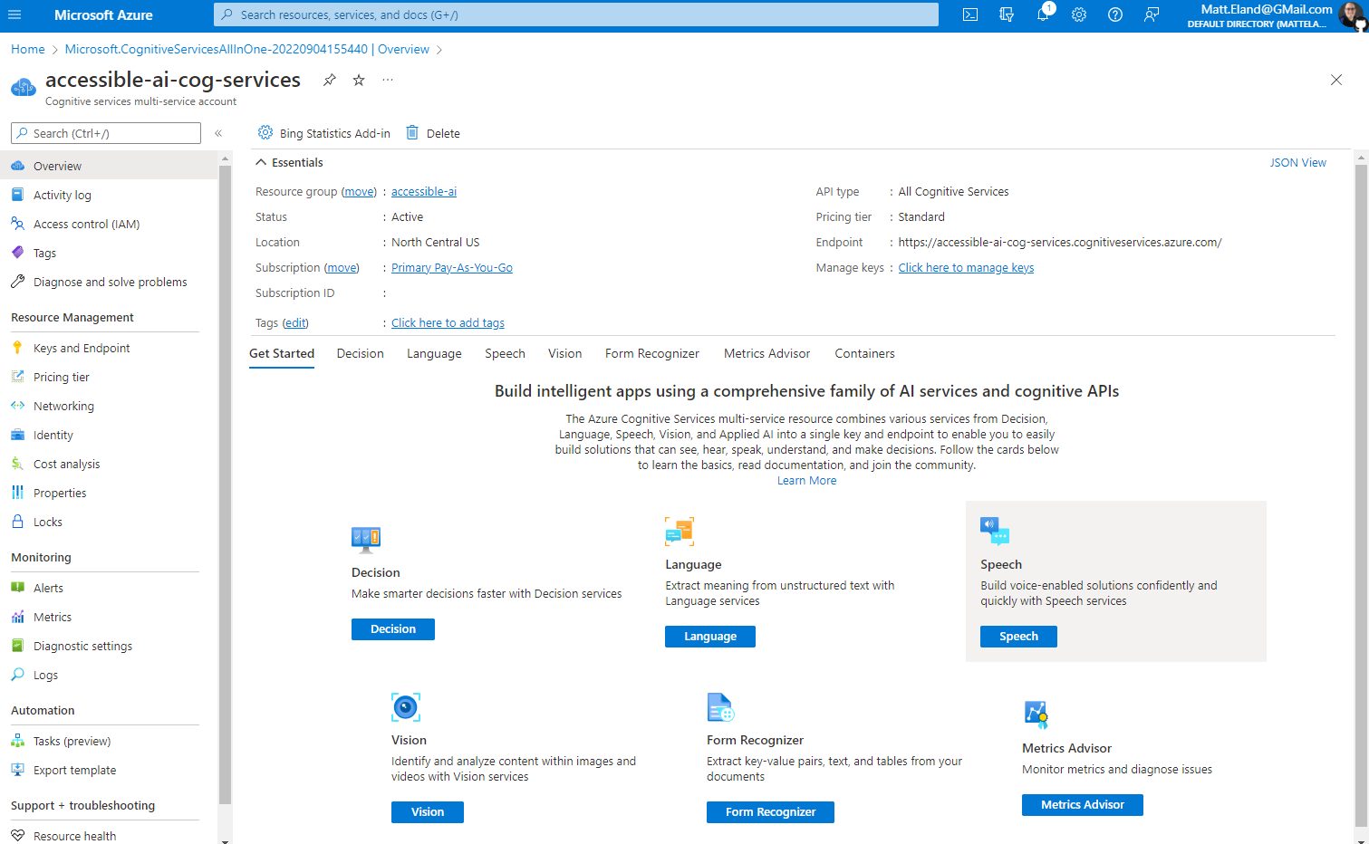Azure Dashboard